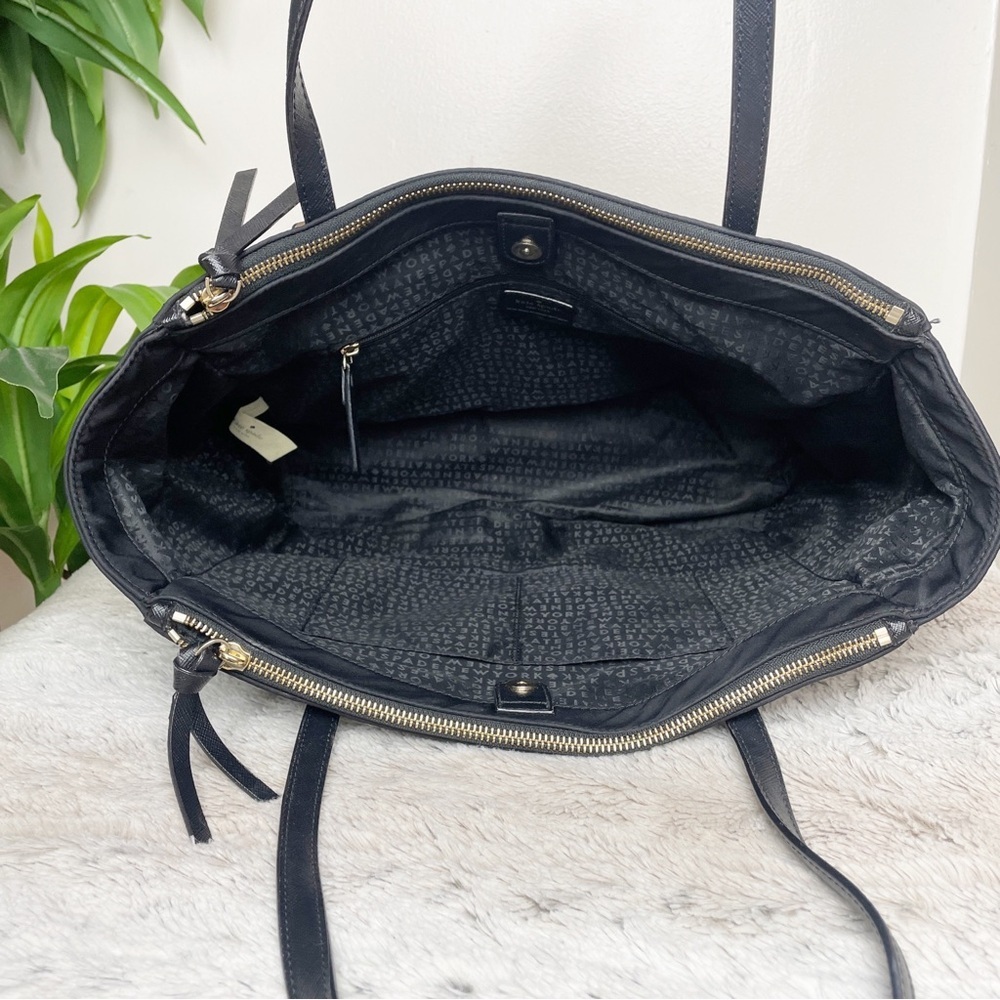 Kate Spade Wilson Road Talya Black Nylon Zip Tote Work Laptop Bag - Picture 8 of 11